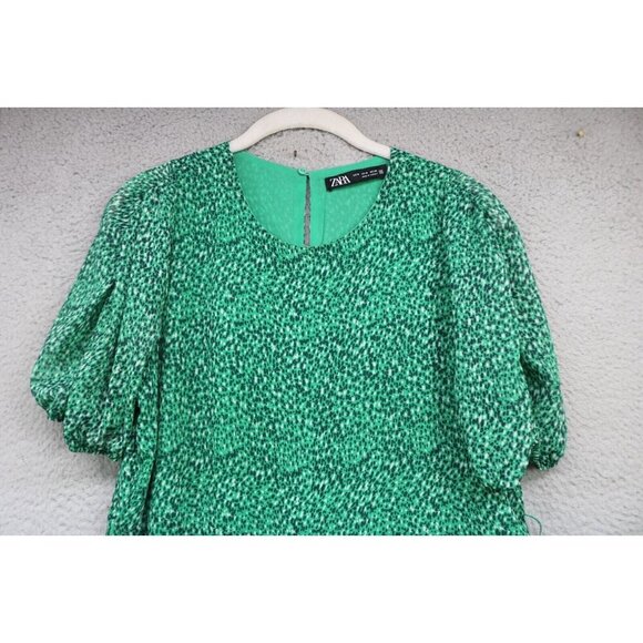 Zara Chiffon Midi Dress-Size Medium-No Belt-Semi Sheer-Whimsigoth-Forest Fairy - Picture 5 of 10